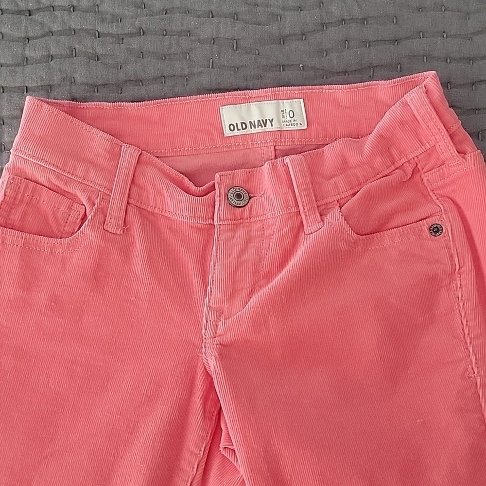 Old Navy Skinny Rock Star Cords in Beach Party Pink - Picture 2 of 10